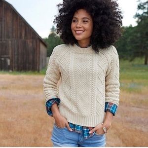 LL Bean Crewneck Fisherman Cotton Sweater S